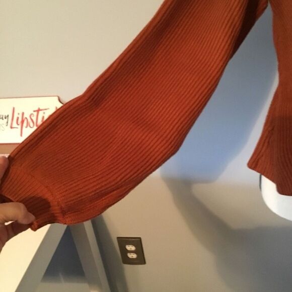Nordstrom Maisie Peter Bishop Women’s Rust Color Sweater  Size Medium - Picture 5 of 6